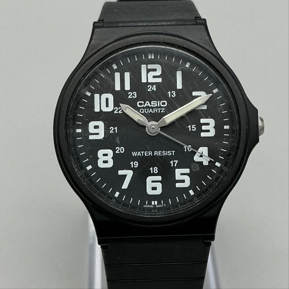 Casio 1330 MQ-71 Mens Watch 34mm Black Dial Black Resin Water Resistant